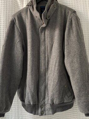Vintage Cooper Sportswear men's gray wool blend retro bomber jacket [READ]